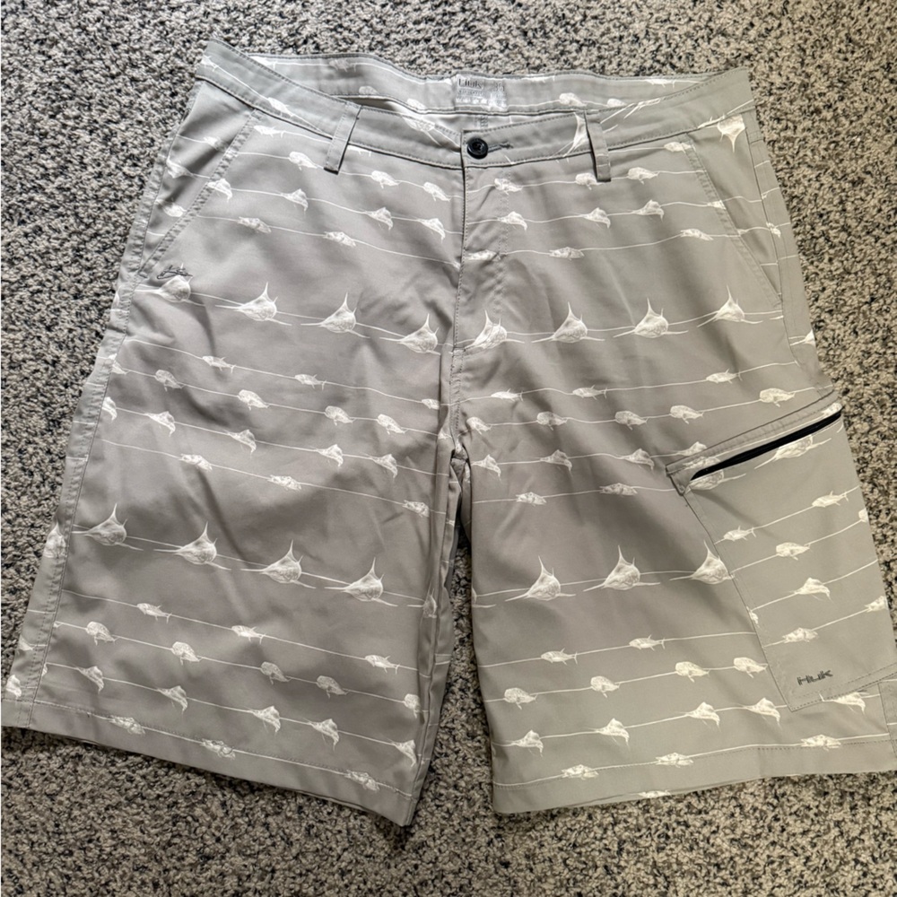 Huk Light Gray Performance Shorts